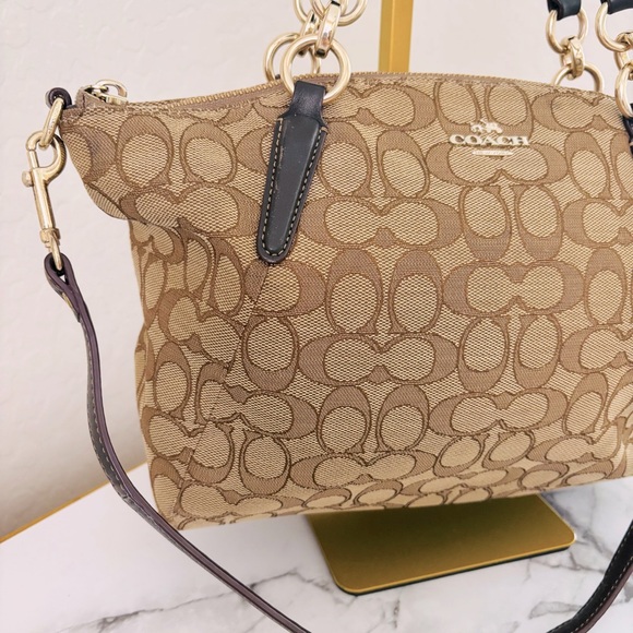 Coach Brown Signature Small Kelsey Satchel Tote Bag F36625 - Picture 2 of 13